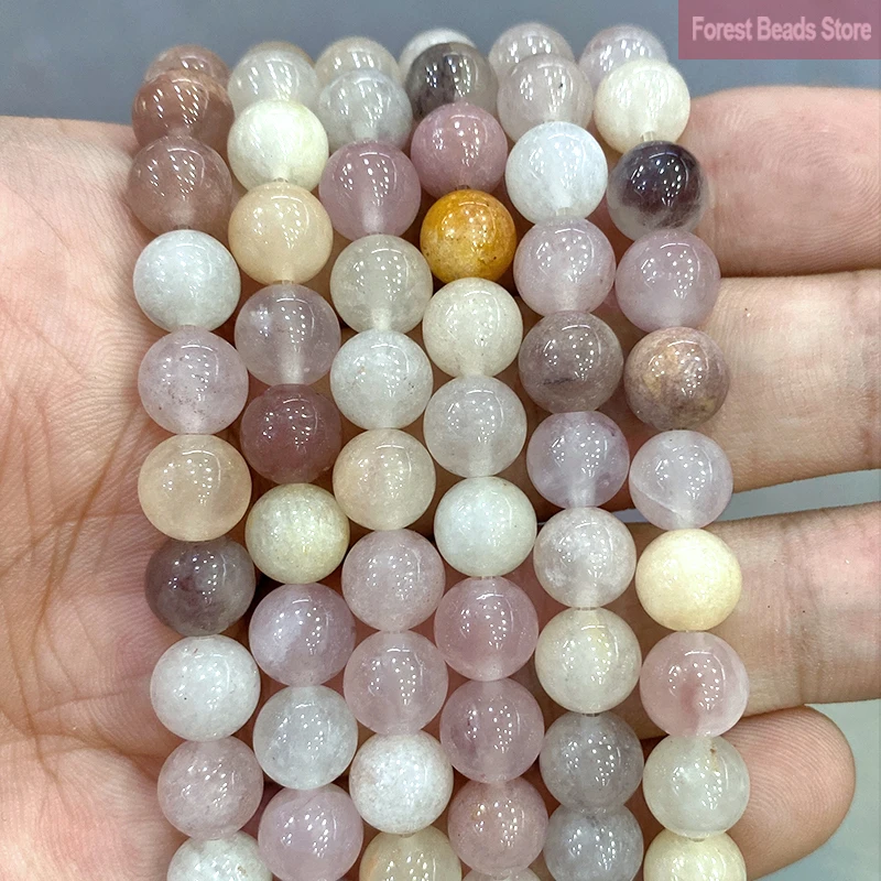 4/6/8/10/12MM Smooth Natural Stone Violet Jaspers Round Loose Beads for Jewelry Making DIY Charms Bracelet Accessories 15\'\' Inch