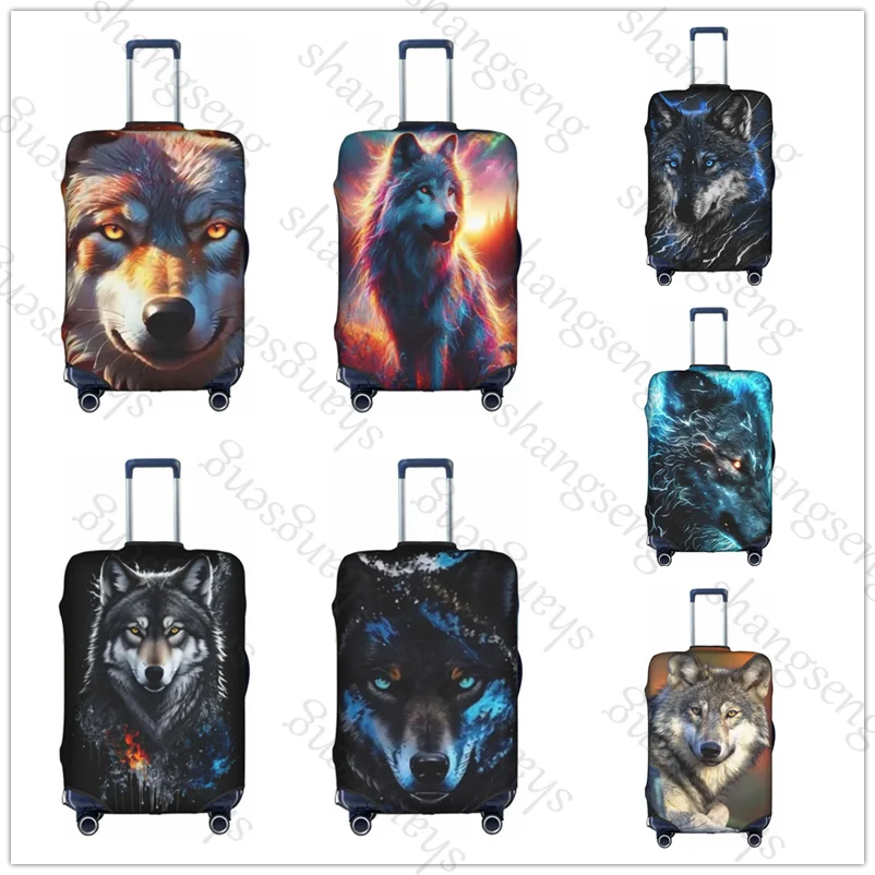 

Толстый эластичный защитный чехол для багажа, костюм на молнии для 18-32 дюймов, сумки, чехлы для чемоданов, дорожные аксессуары, животное, волк