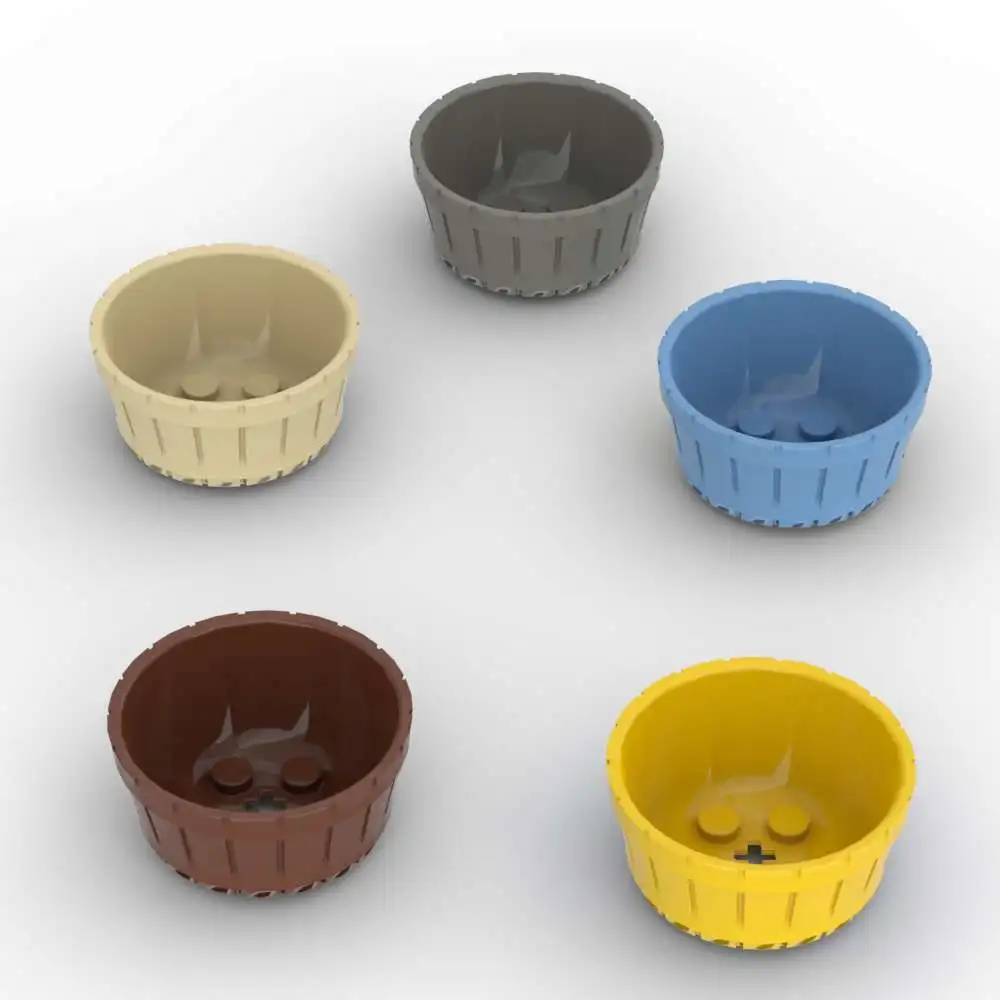 MOC 10PCS 64951 Barrel Half With Alxe Hole Container Building Blocks Fascinating Toy Boys Kids Especial Holiday Birthday Gift