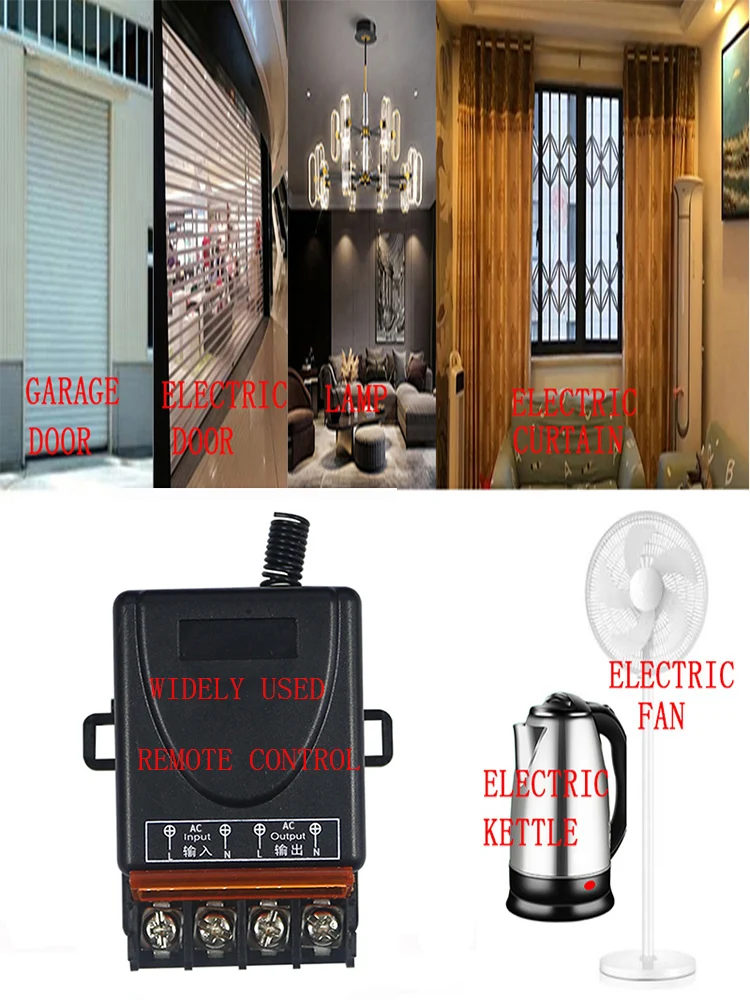 AC 110V 220 V 1CH 1 CH Wireless RF Remote Control Light Switch 10A Relay Output Radio Receiver Module+one-button Transmitter