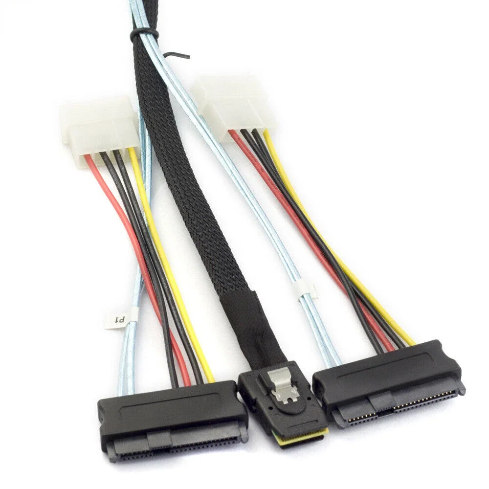 MINI SAS SFF-8087 TO 2 Ports MINI SAS SFF-8482 Adapter Cable