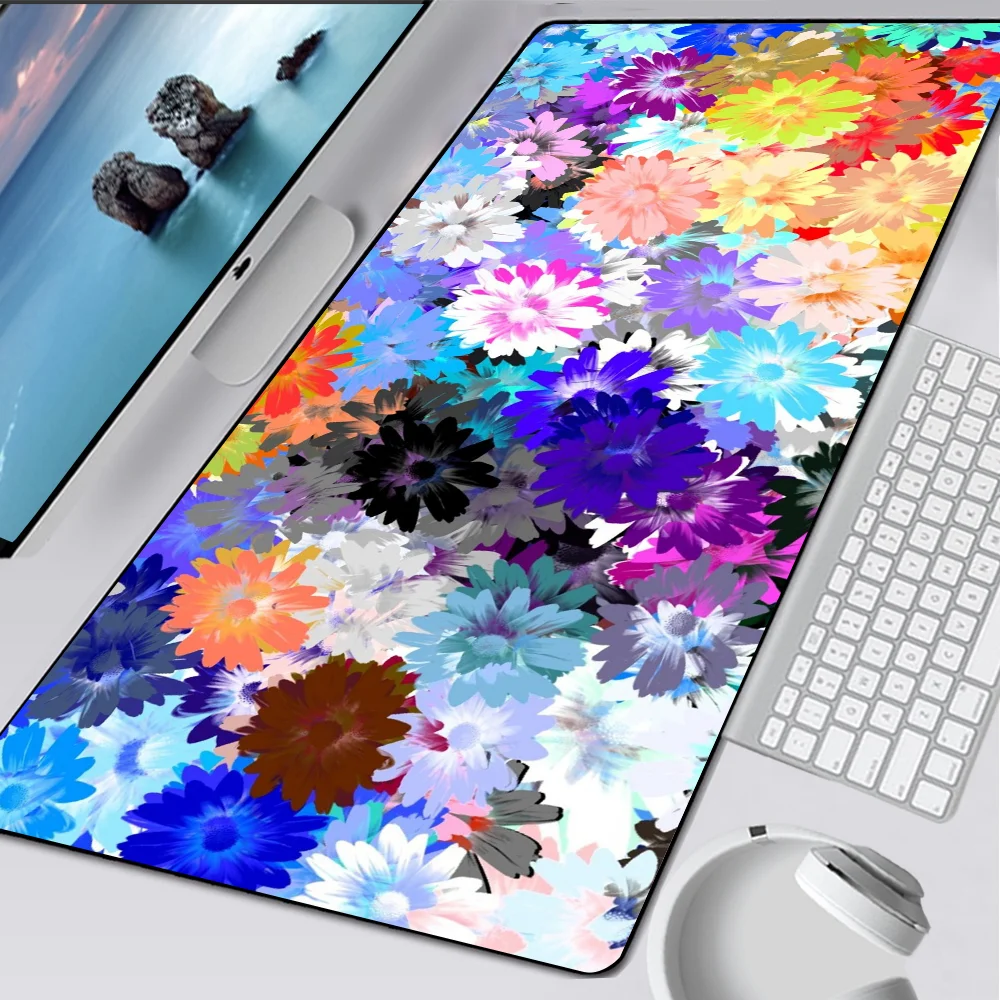 Flowers Pattern Large Gaming Mouse Pad Computer Mousepad PC Gamer Mouse Mat Laptop Mausepad Mouse tappeto tastiera Mat Desk Pad