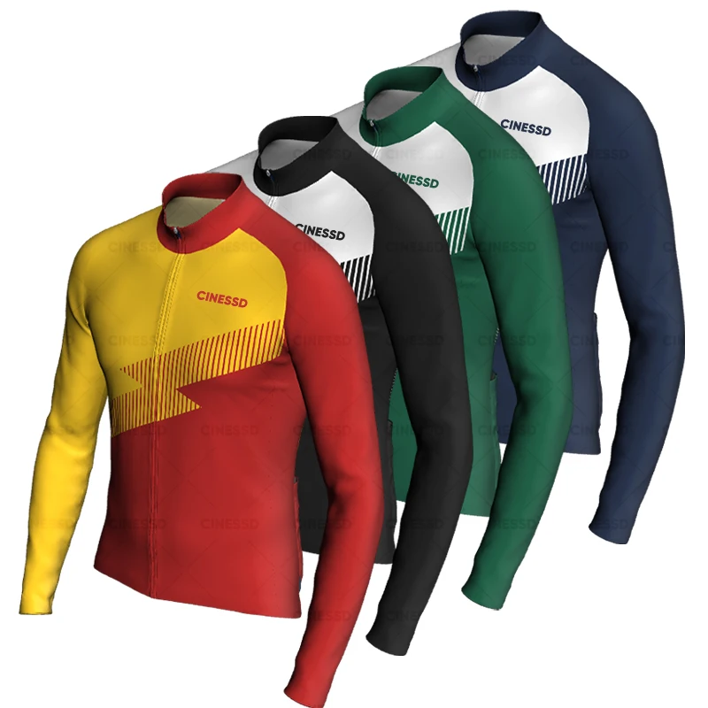 2024 Men Cycling Jersey Winter Thermal Fleece Long Sleeves Maillot Ropa Ciclismo Bicycle Wear Bike Clothing Ropa Ciclismo Hombre