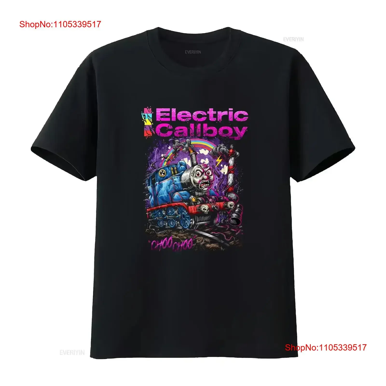 ELECTRIC CALLBOY Choo Tekkno Train T Shirt Eskimo vintage Washed Soft Comfortable Versatile designer clothes homme  vintage