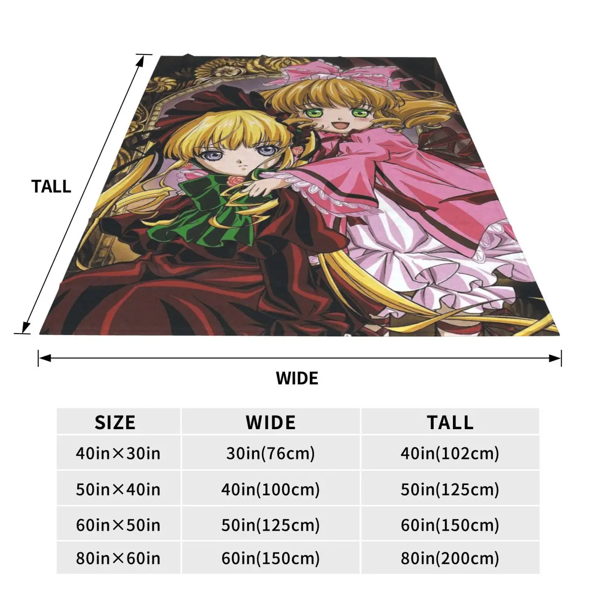 Romantic Anime Rozen Maiden Wantage Blankets Flannel Sofa Throw Blanket Multi-function for Home Bedroom Throws Bedspread Quilt