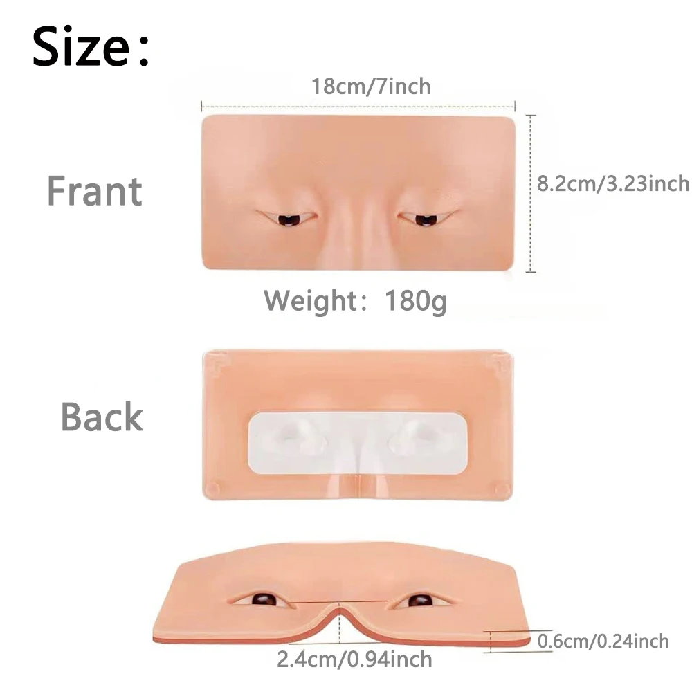 Tablero de práctica de maquillaje de cejas y ojos, estera de práctica de maquillaje facial de ojos de silicona reutilizable, máscara modelo de varios estilos de estilo antiguo