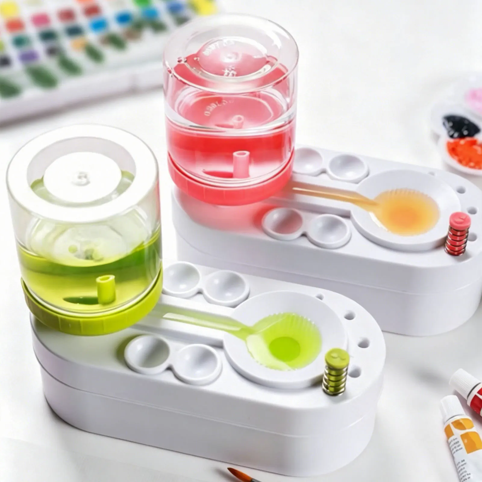 Profession Paint Brush Cleaner Watercolor Brush Rinser with Drain Cleaner Rinse Cup Paint Water Dispenser Oil Paint Brush Cleane