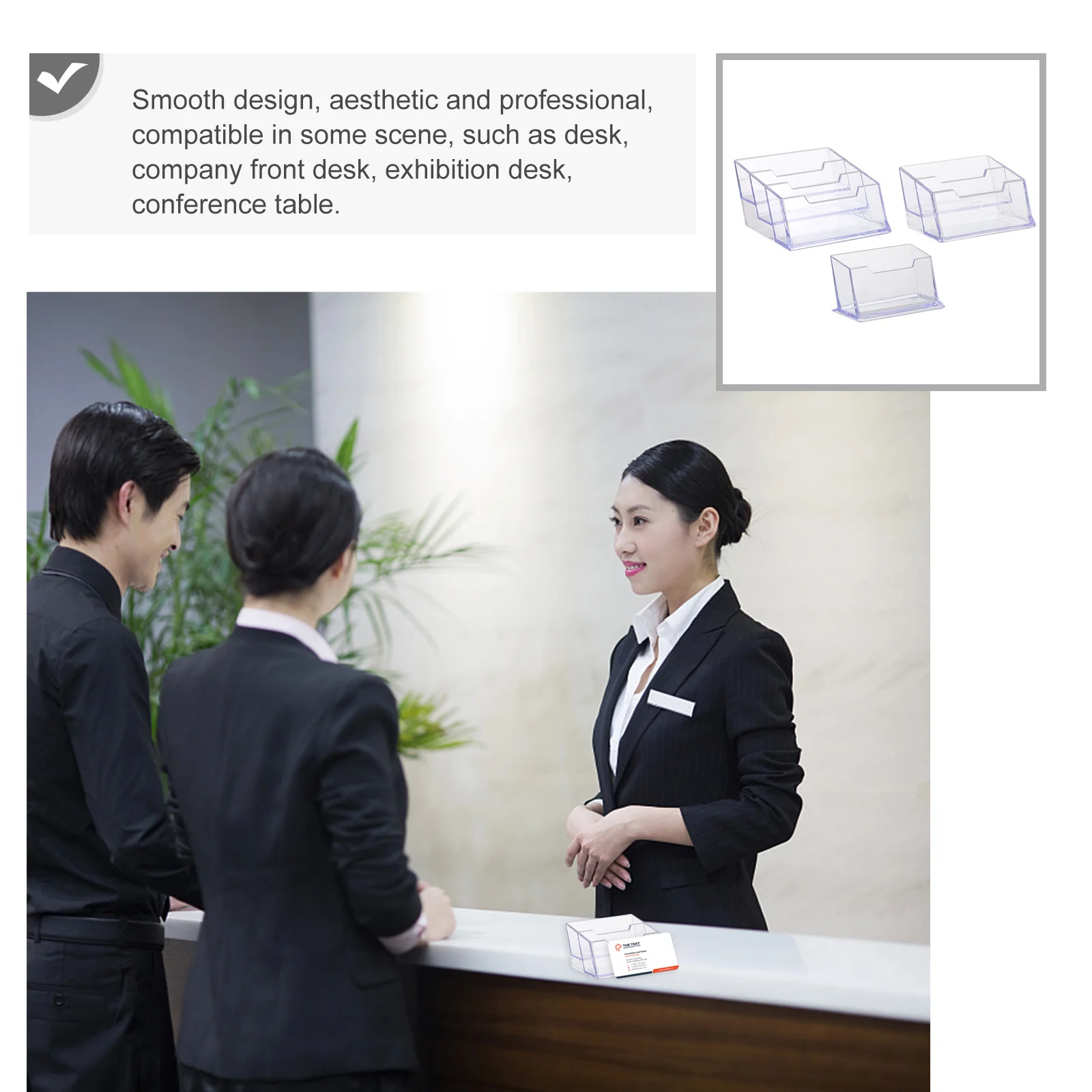 

3pcs Desktop Cards Holder Clear Plastic Card Stand For Office Desktop Cards Holder Desk Organizer Storage Box Supplies