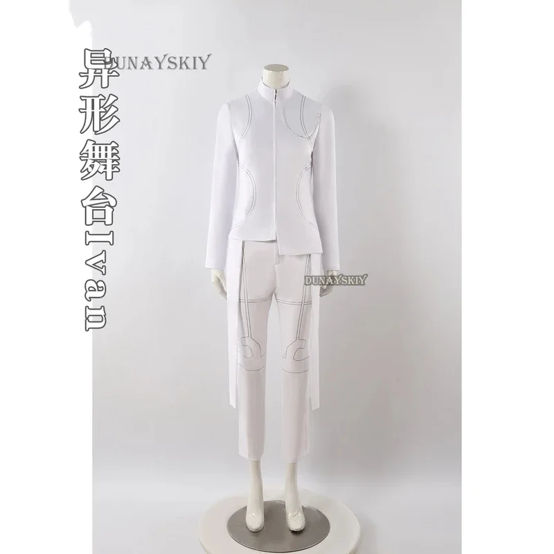 Ivan Alien Stage Anime White Sorrow Cosplay Black Wig Role Playing Party Pants Belt Halloween Carnival Costume Outfita;6'x,9;y'