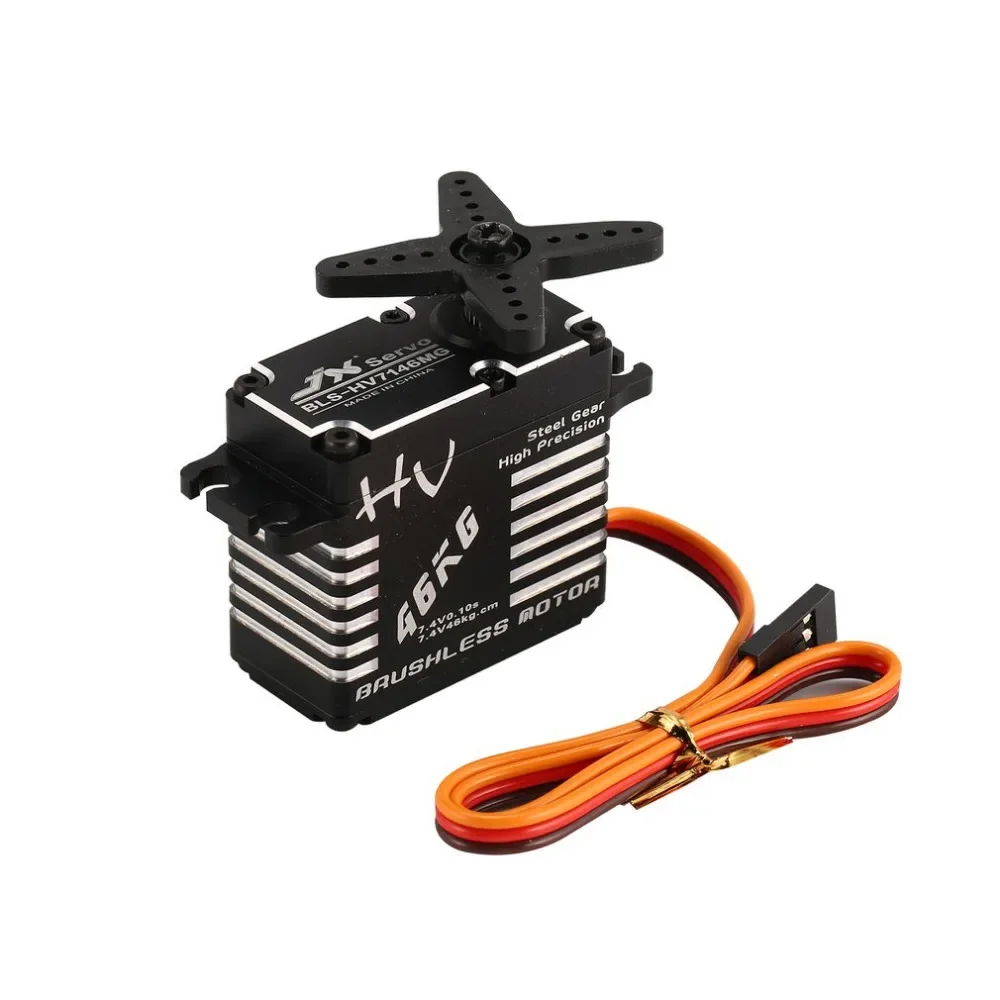 JX Servo BLS-HV7146MG 46KG standar Brushless Digital HV Motor gir baja presisi tinggi cangkang aluminium CNC penuh untuk suku cadang mobil RC