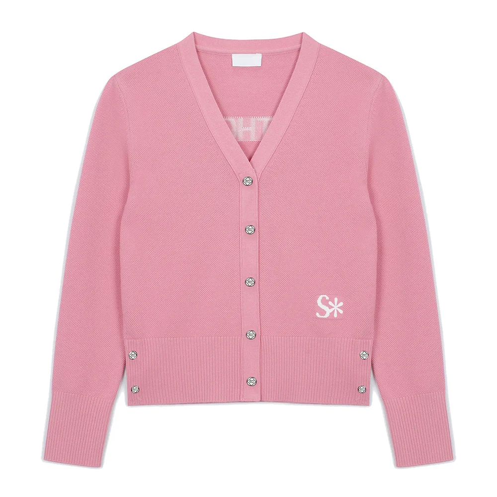 

"A Selection of Luxurious Women's Knitted Cardigans! New! Trendy and High-end, Versatile V-neck, Golf Sports Jacket!"