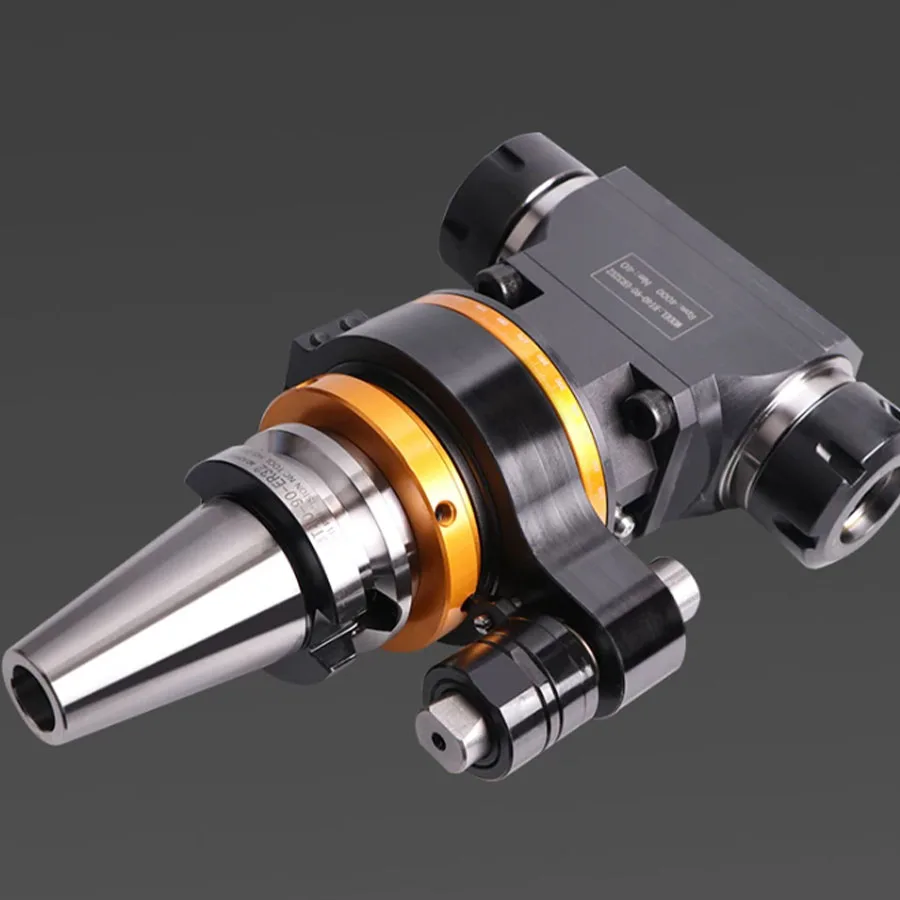 

CNC machining center double headed steel shell BT40-BT50 right angle milling head 90 degree angle head ...