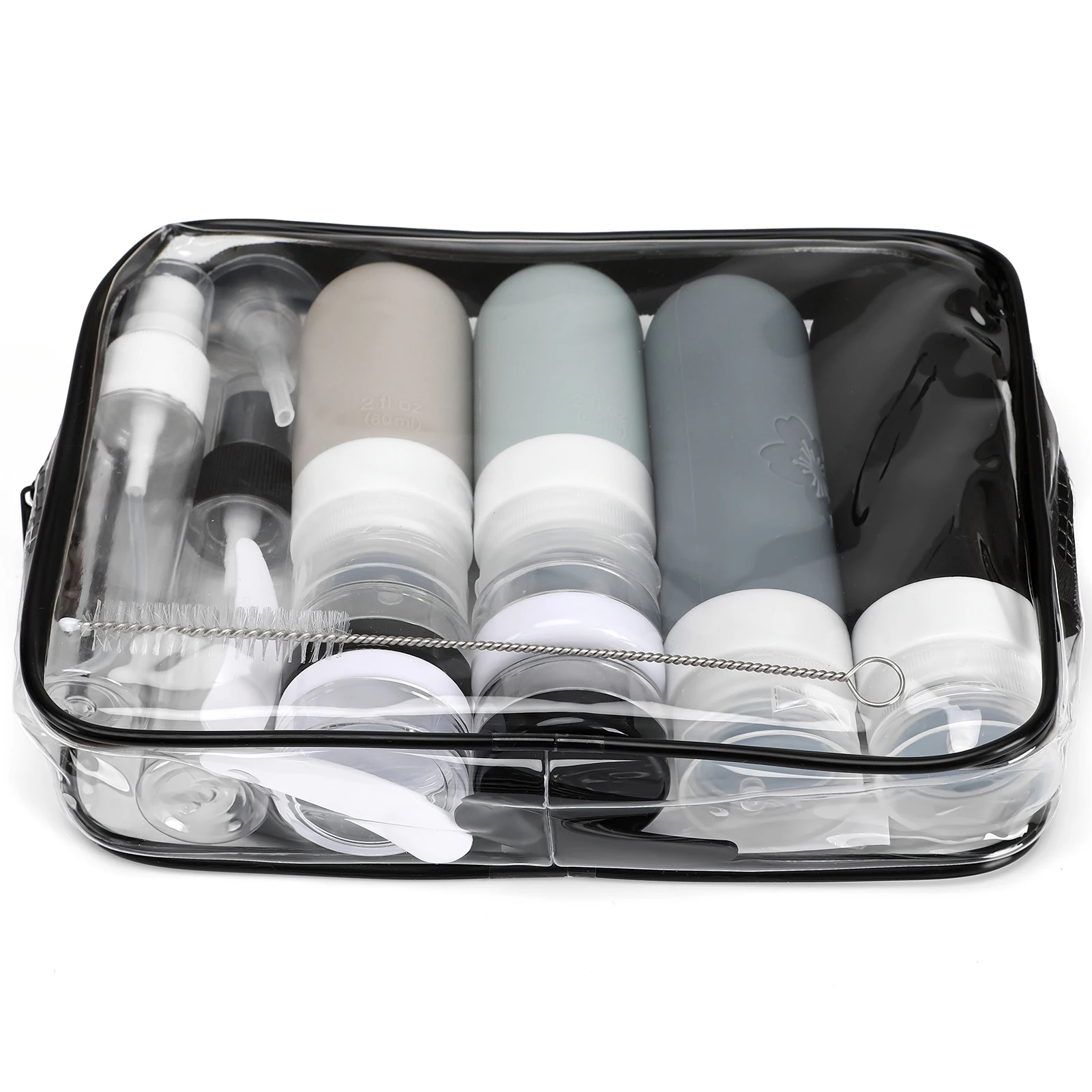 17pcs/set Refillable Travel Empty Bottles Kits Leak-proof Silicone Portable Storage Travel Containers For Lotion Shampoo Cream