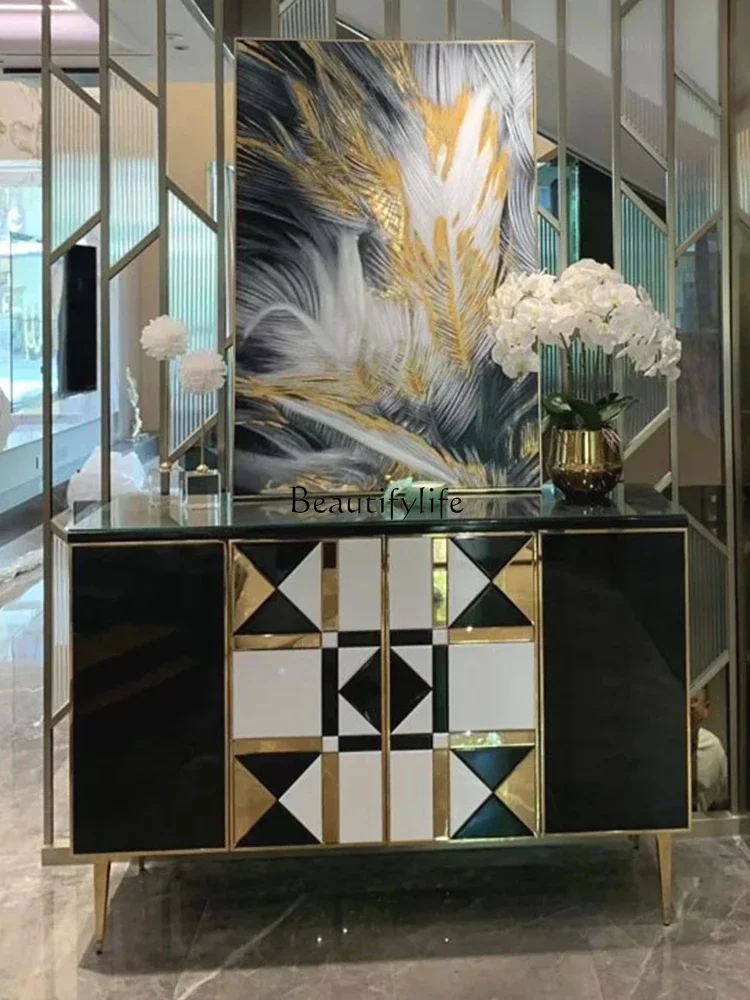 

02American light luxury door cabinet, living room storage locker, aisle corridor against the wall