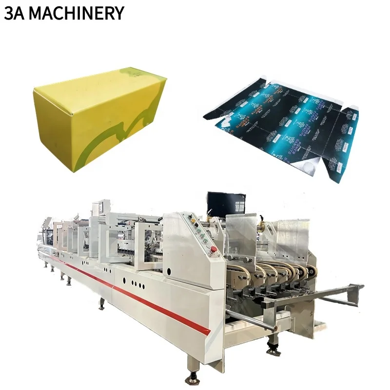 CQT-850 TYPE Electric Automatic Folder Gluing Machine for 4/6 Corner Box Folding Cardboard Packaging with Wood Case