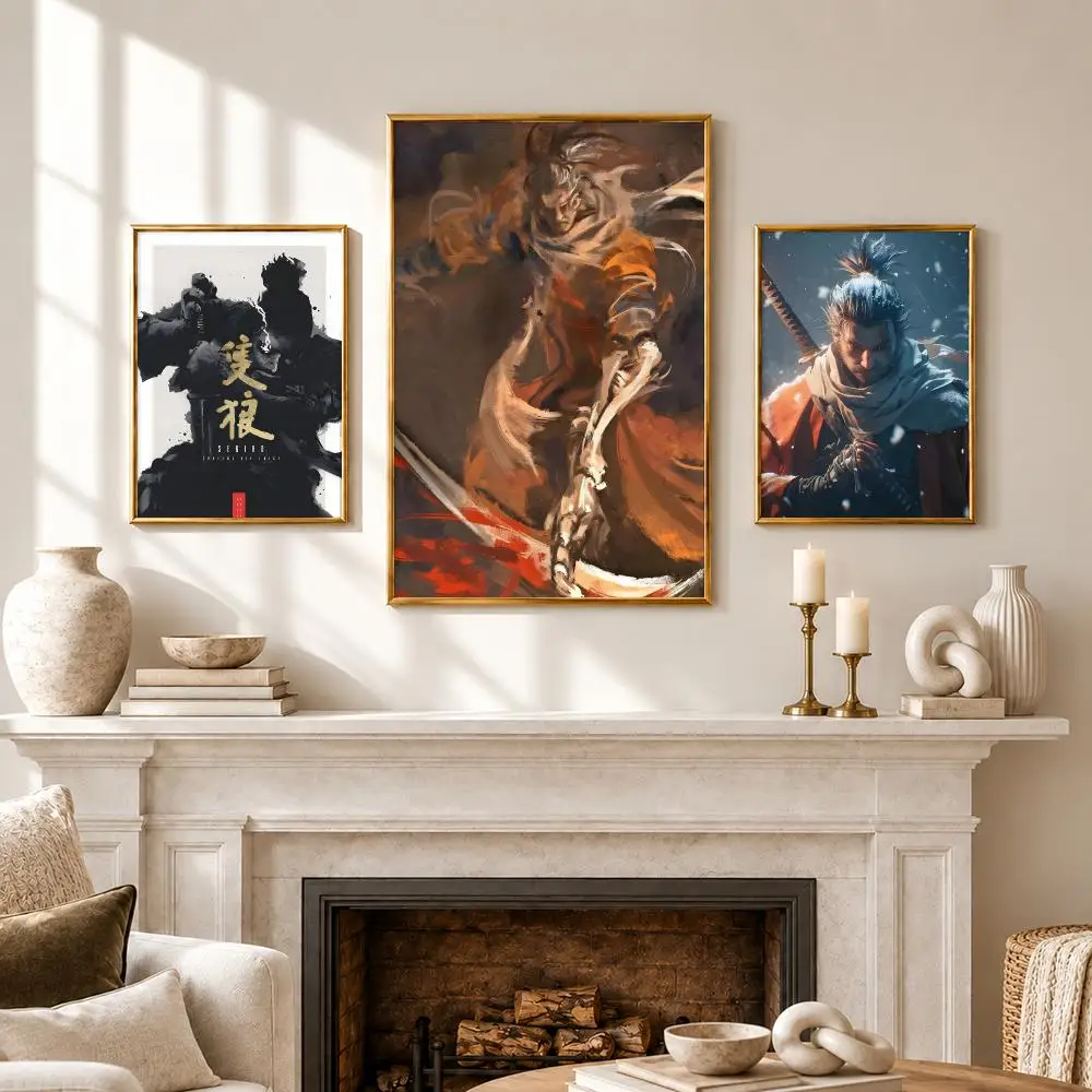 Dark Game S-Sekiro: Shadows Die TwiceS Poster HD Self-Adhesive No Residue After Removal Ideal for All Kinds of Wall Decor