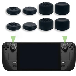 8PCS Non-slip Silicone Analog Joystick Thumbstick Thumb Stick Grip Caps Case- for Steam Deck Controller,Black F19E
