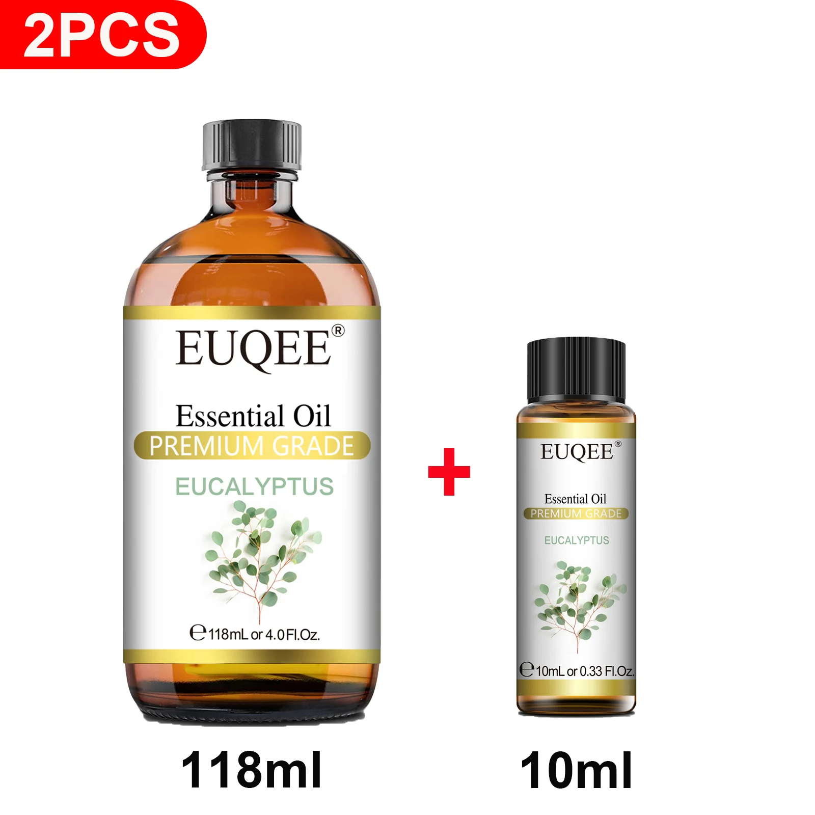 EUQEE 2 uds aceite esencial de plantas naturales para aromaterapia, compre 118ml, y obtenga 10ml gratis, aceites esenciales de vainilla y eucalipto de lavanda
