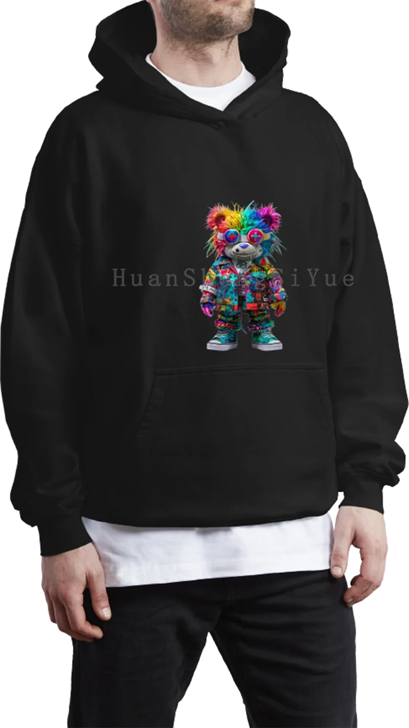 Ironing Sticker Clothes DTF Colored Bear Fashion T-shirt Hoodie DIY Jacket patch Heat Transfer Sticker