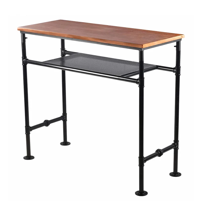 

Industrial style iron art creative light luxury water pipe bar table home office removable leisure table homestay