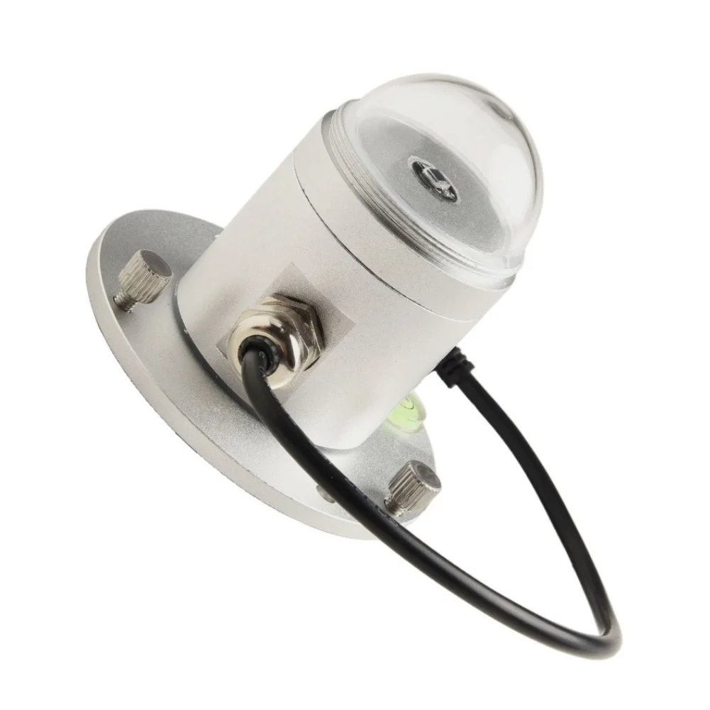Outdoor Solar Radiation Sensor Photoelectric Type with RS485 Interface 7V to 30V DC Power Silver Metal Housing