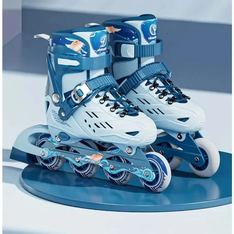 Children's Inline Roller Skates Beginners Adult 4 Wheels Skates Shoes Kids Boys Girls Adjustable Outdoor Skating Sneakers Gift