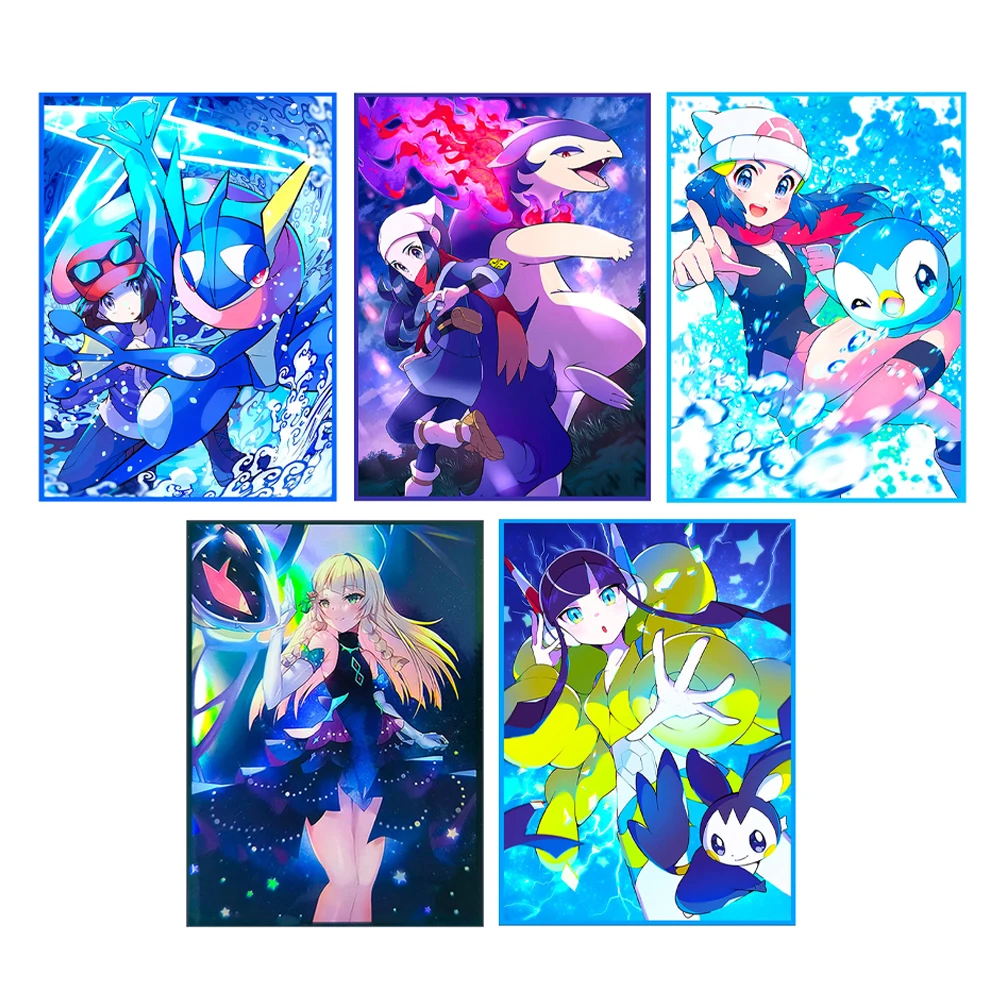 

50PCS 66X91mm Foil Anime Card Sleeves Board Game Cartoon Trading Card Sleeves for MTG Card Protector Card Case TCG/PTCG/PKM