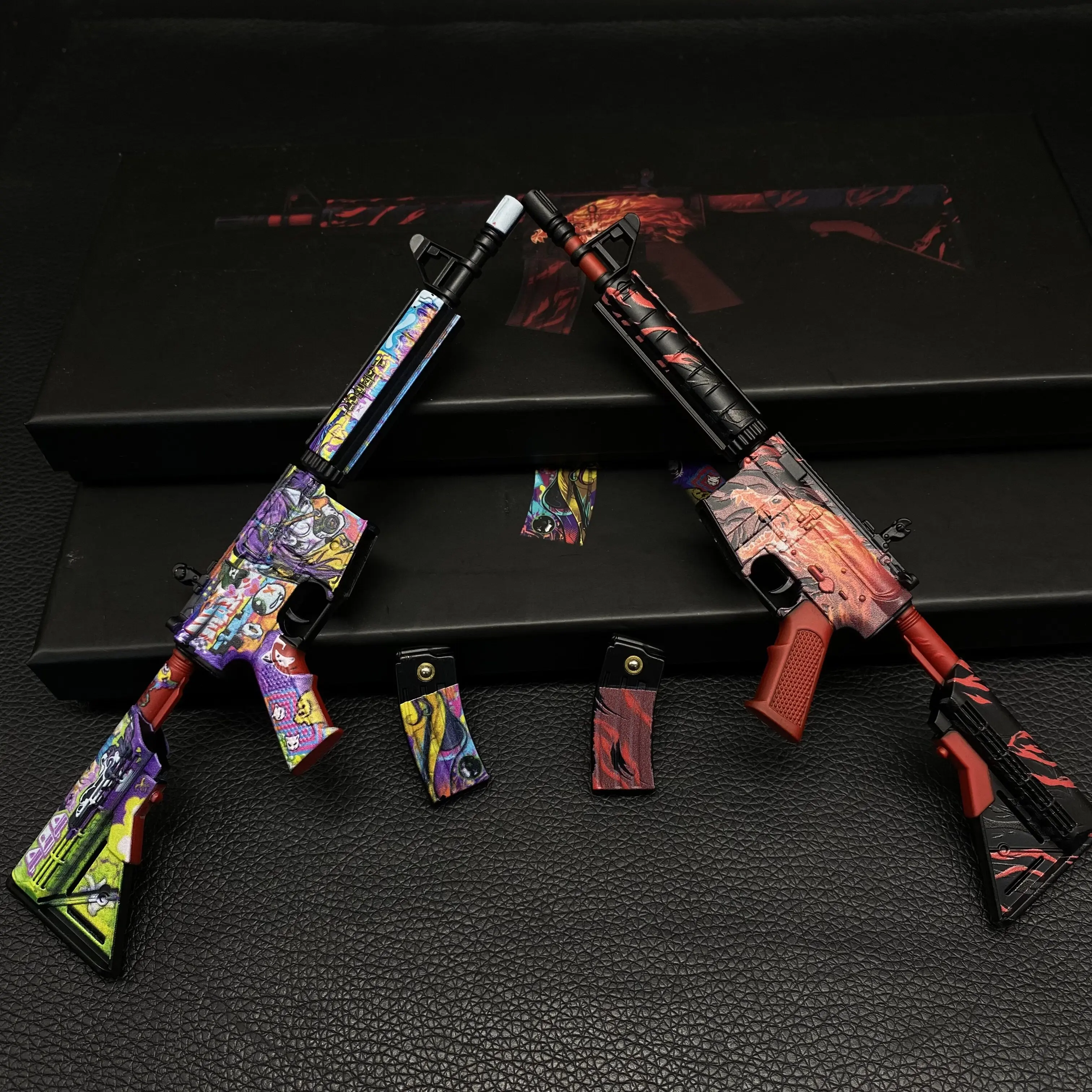 18cm GOS M4A4 Assault Rifle Model Howl,In Living Color Gun Personalized Ornament All Metal Game Props Boys Gifts Collections