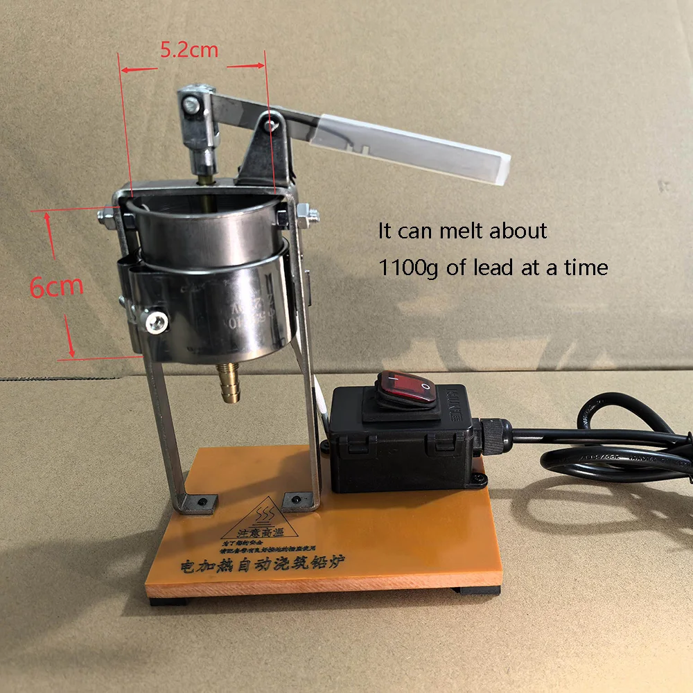 220V Casting Lead Furnace, Lure Sinker Mold Automatic Feeding Tin Furnace, Lever-Type Lead Furnace