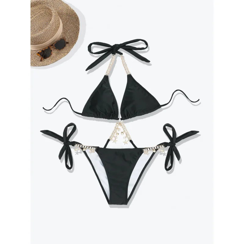 Women's New Swimsuit Two-Piece Bikini Fashion Women's Chain High-End Sexy Swimwear