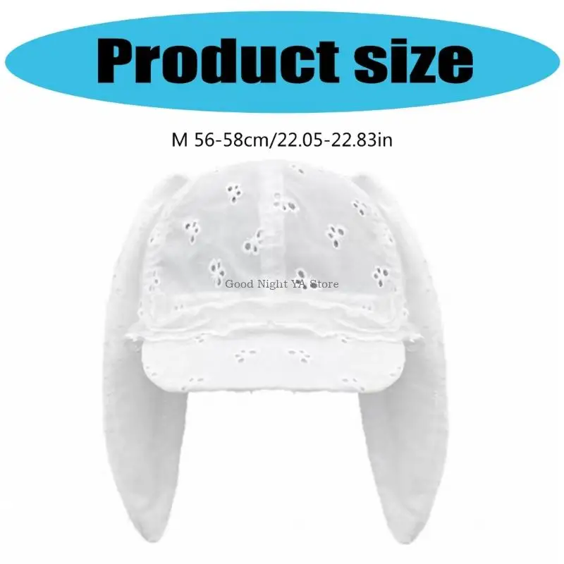 Anime anime multiuse Rabbits Ear Sun Hat com design borboleta oco para mulheres e garotas renda renda