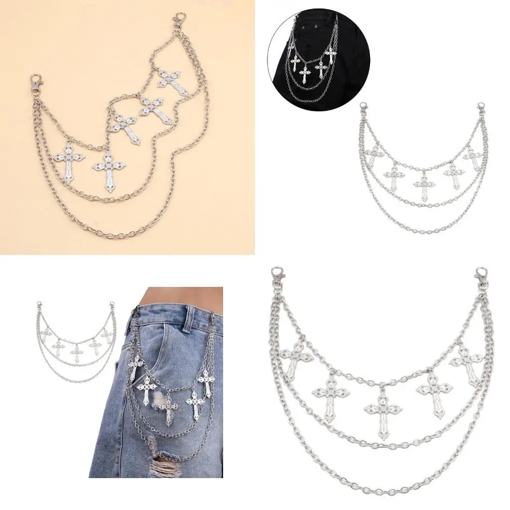 

Панк-крест R1WE с боковой цепочкой в ​​стиле Харадзюку на джинсах, брюках, влиятельных лицах, одинаковые украшения