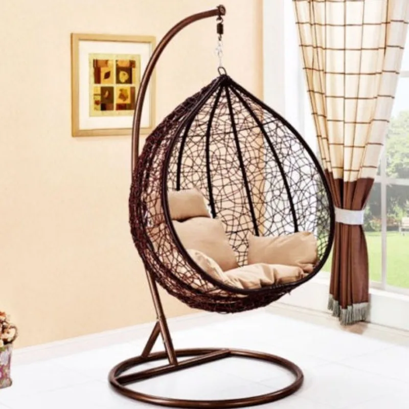 Hanging Basket Chair Indoor Swing Bedroom Home Balcony Outdoor Patio Rocking Blue, Single Hammock Hanging