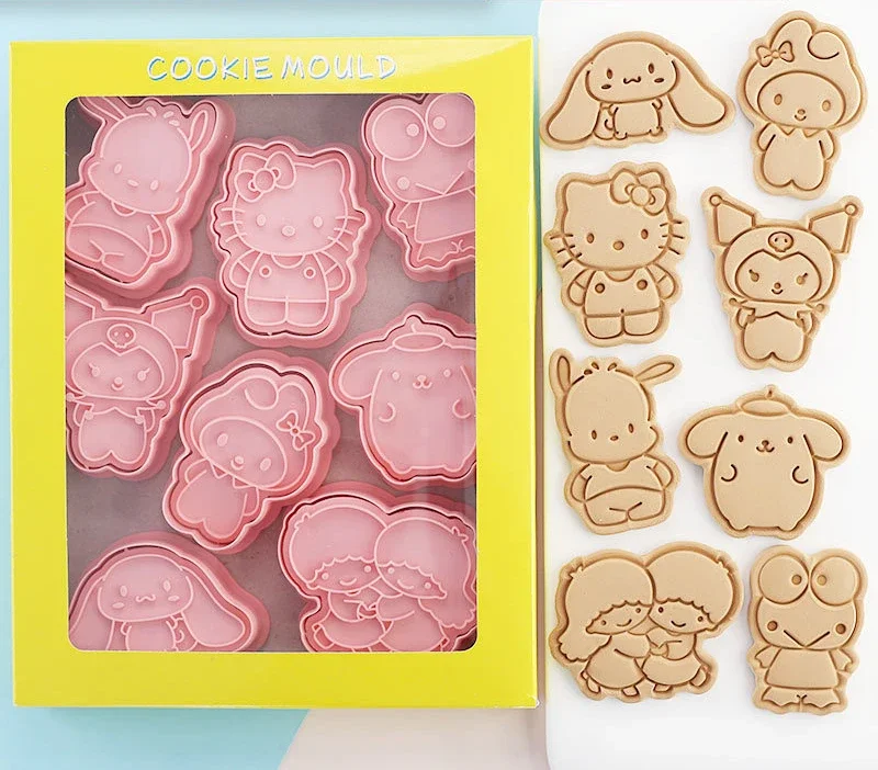 

Kawaii Cartoon Cookie Cutter Set Cute Figure Melody Kuromi Cinnamoroll HelloKittys Modeling Dessert Mold Kitchen Supplies Tools