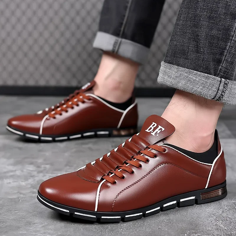 Chaussures en cuir de luxe pour hommes, style britannique, décontractées, de haute qualité, résistantes, plates, à pois, nouvelle collection 2024