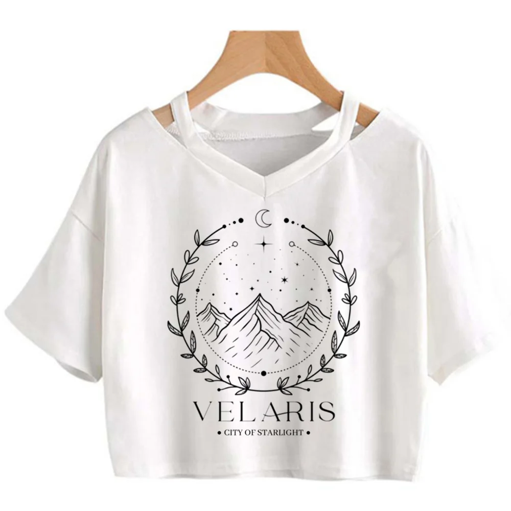 Acotar 90s hippie streetwear crop top Woman streetwear vintage goth tshirt clothing