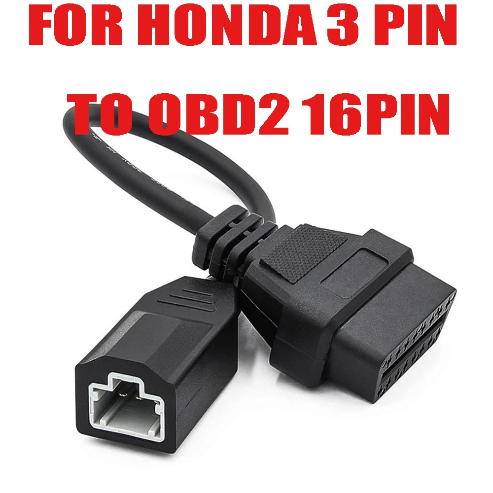 3 Pin to 16Pin Extension Cable 30Cm OBD Compatible Diagnostic Tools for Honda Extension Cable 3Pin OBD2 Lead Cable Adapter