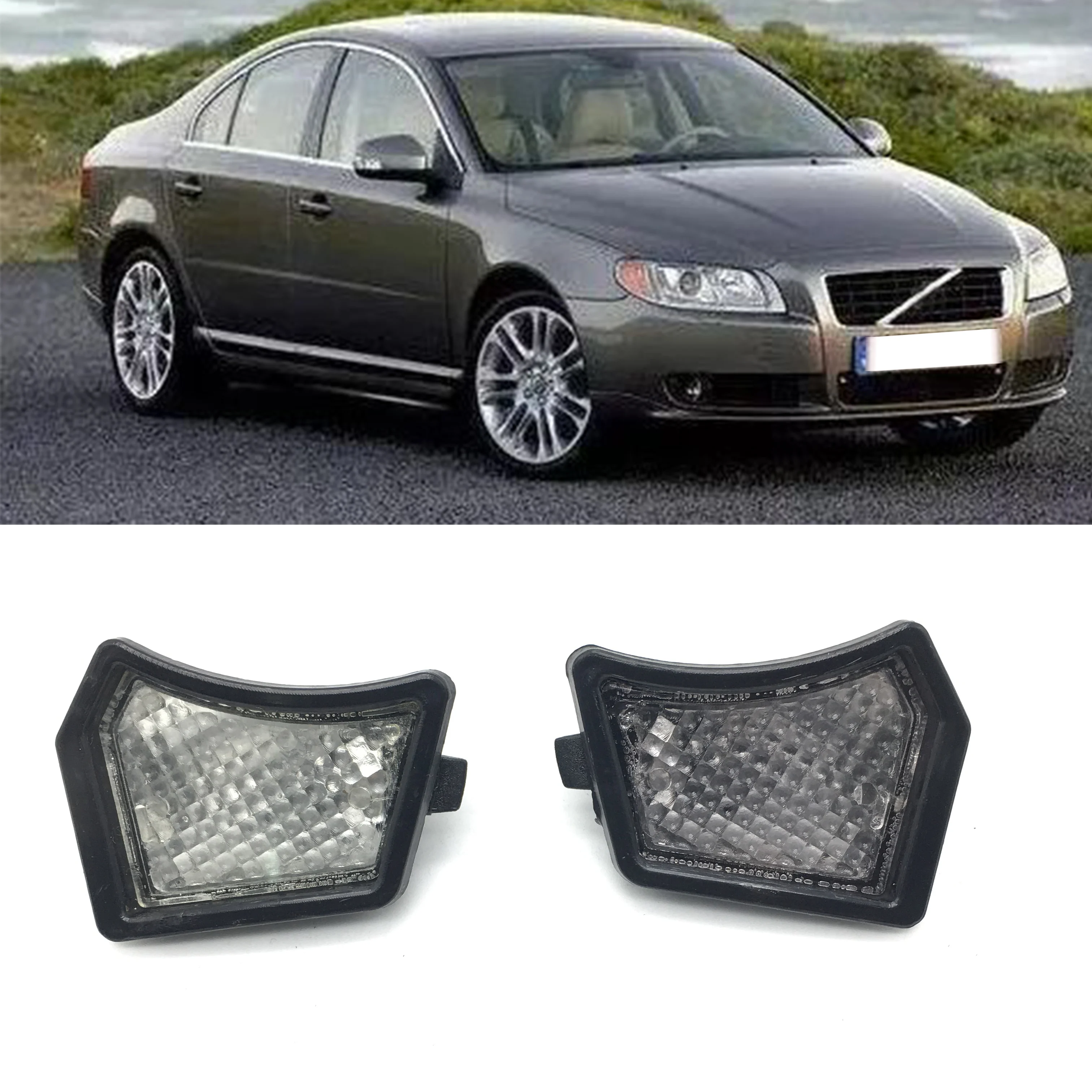 

Car Front Door Mirror Puddle Light Courtesy Lamp Lens For Volvo S40 S60 S80 V50 V70 C30 XC70 XC90 31217838 31217839