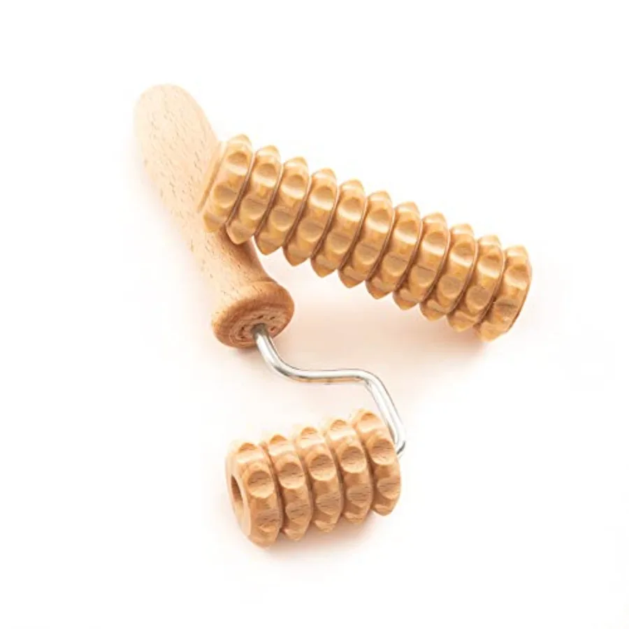 

Body and Face Roller, Multi-Functional Wooden Massage Roller, Helps Ease Muscle Tension and Support Skin Health, Natural Face M