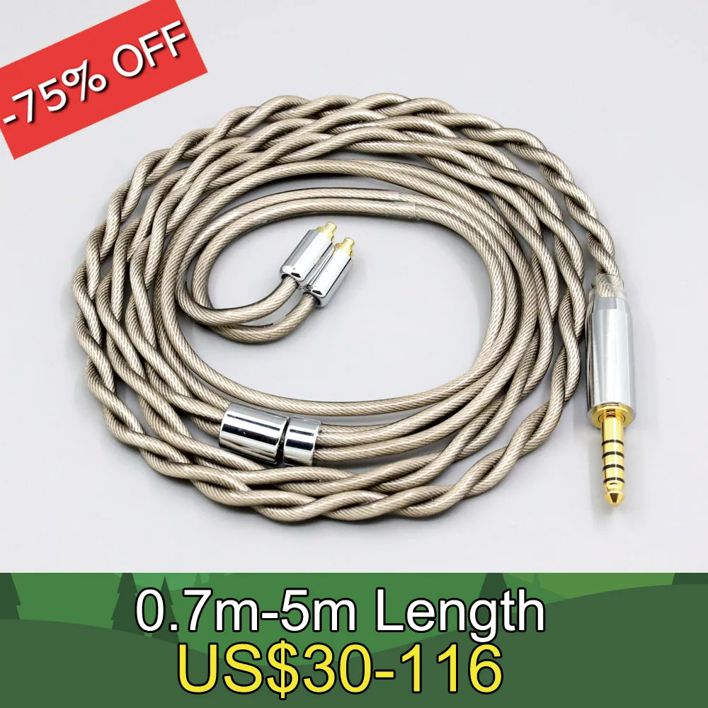 Type6 756 core 7n Litz OCC Silver Plated Earphone Cable For Sennheiser ie200 IE300 ie600 IE900  2 core LN007850