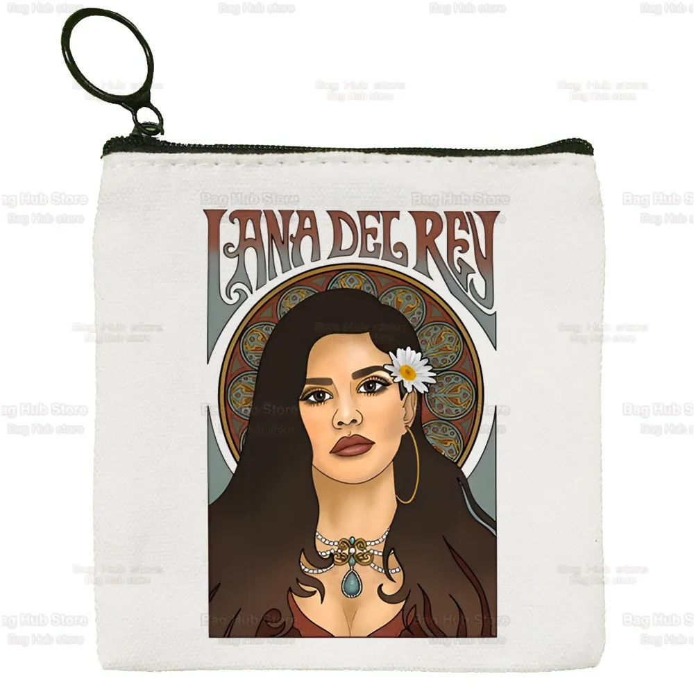 Lana Del Rey Pure White Canvas Bag, Singer Fans Just for Life, Zipper Bag, Coin Bag, Clutch Bag