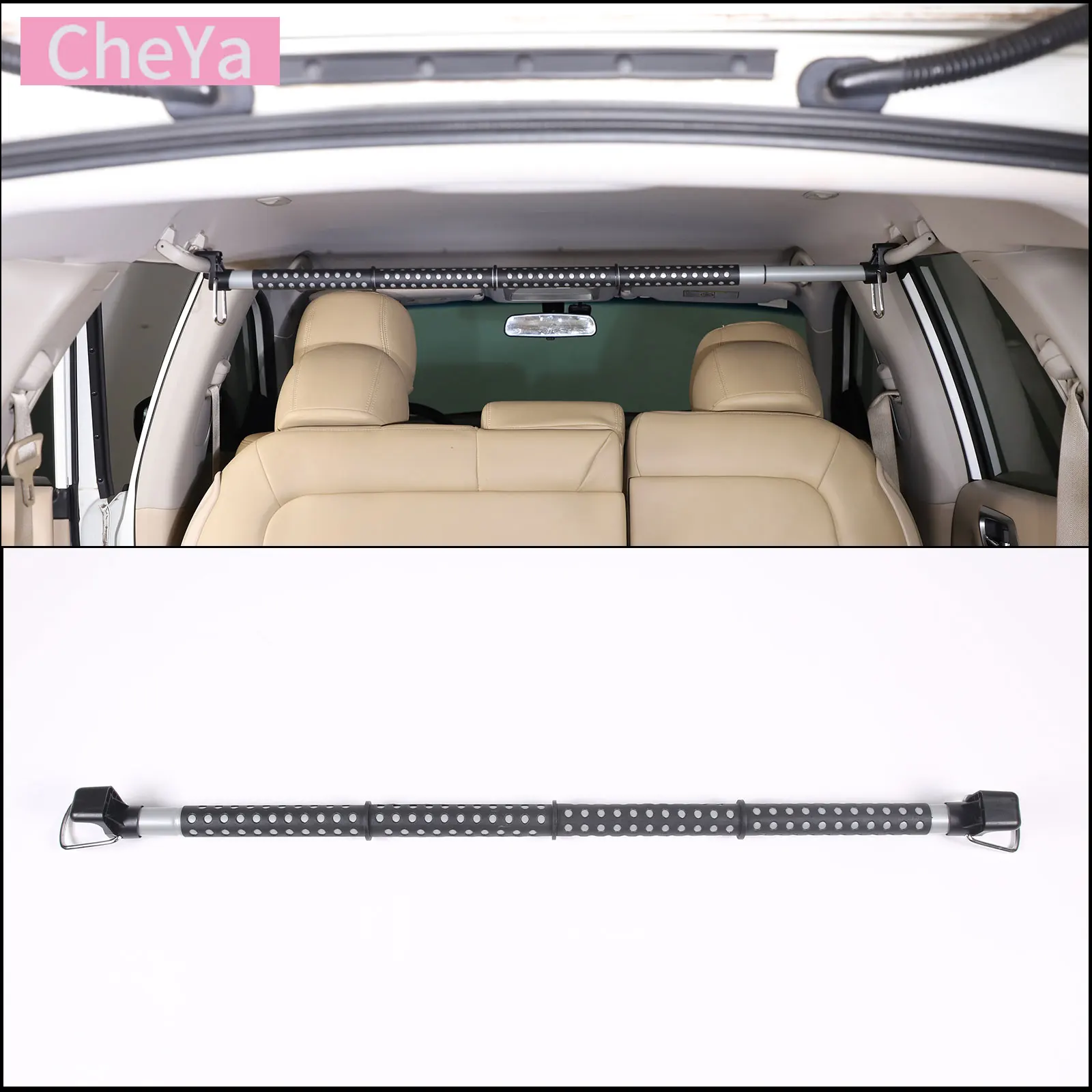 

cheya Car Expandable Clothes Hanger Bar for Nissan Pathfinder 2013-2018 Retractable Vehicle Hanger Clothes Bar for Travel