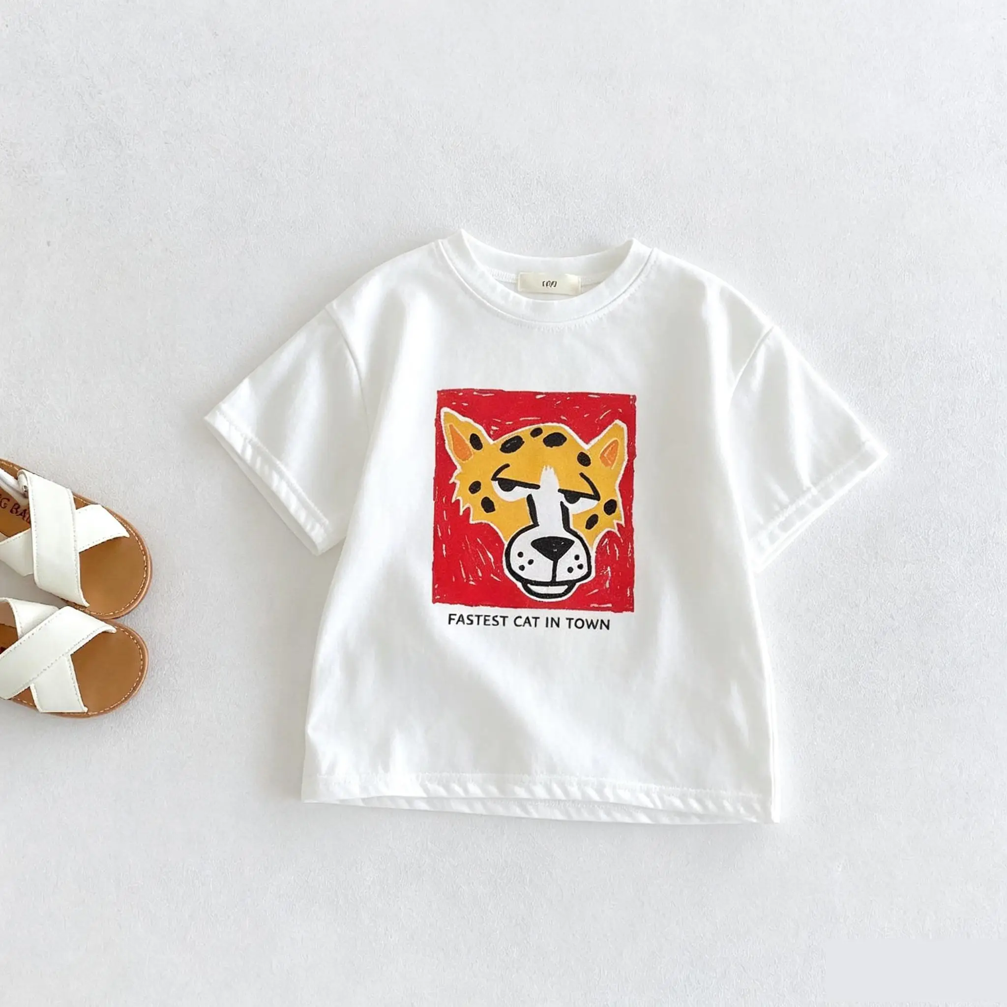 Printed Animal Boys Clothes T-shirt 2026 New Summer Clothing Short Sleeve Tops Crewneck Tees Fashion Popular Kids T Shirts 9m-7y