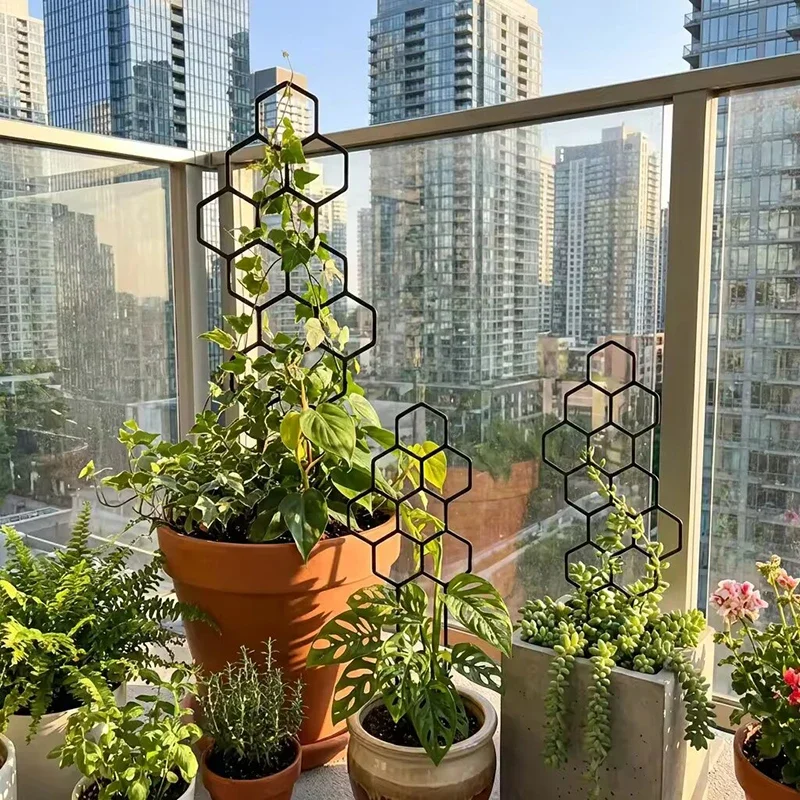 2/4pcs Honeycomb Design Plant Trellis Plastic Support for Potted Vines and Flowers Indoor Outdoor Garden Climbing Frame