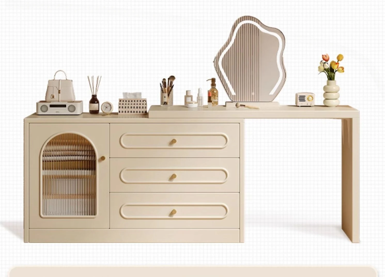 

Integrated Table Bedroom Simple Modern Corner Dresser Computer Desk Storage Bed Front Cabinet