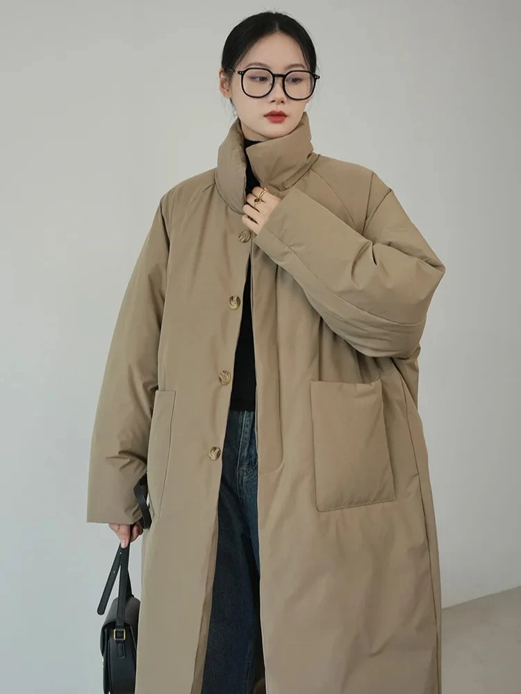 الكورية نمط دافئ سميكة القطن وسادة مبطنة واحدة الصدر معطف بارد مبطن سترة الشتاء النساء الملابس يندبروف ملابس خارجية