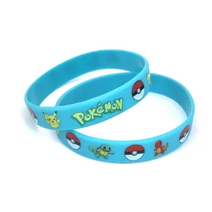 POKEMON Pet Elf Lucu Pikachu Pola Kartun Gelang Gel Silika Gelang Anime Pokemon Mainan Pesta Anak-anak Hadiah Ulang Tahun 10 gelang penjualan terbaik pikachu - №