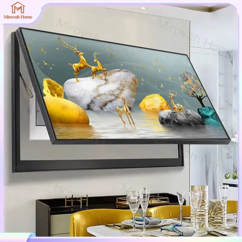 For Modern Light Luxury Meter Box Decorative Painting Horizontal Switch Distribution Box Large Size Blocking Wall