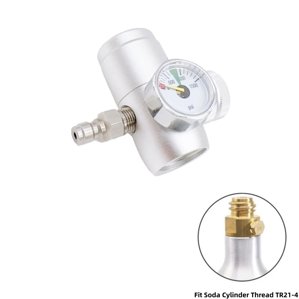CO2 Soda Cylinder Canister Tr21-4 Regulator for Homebrew Beer Barrels, Aquariums, Coffee Machines and Beauty Devices