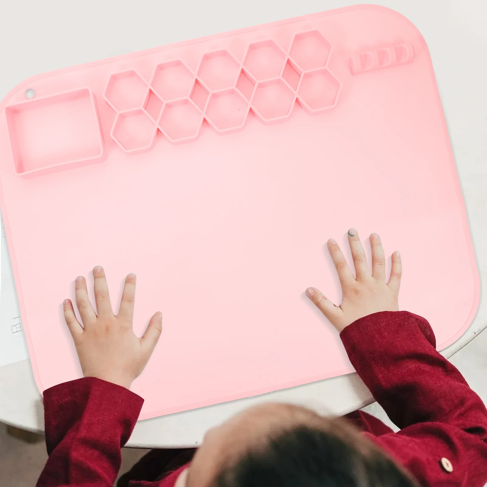 

Silicone Drawing Mat DIY Painting Mats Palette for Crafts Resin Casting Pink Tools Epoxy Child